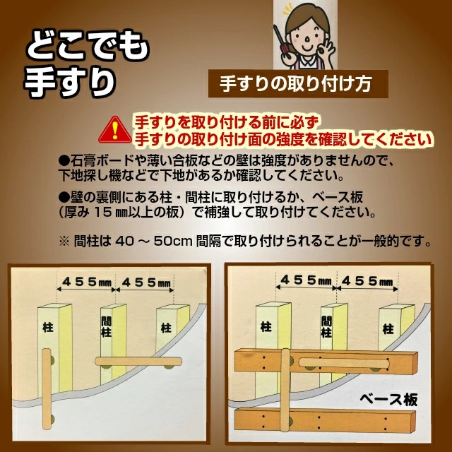 最大87％オフ！ にわのライフコアNo.855 可動式手すり サイズ550mm 高齢者 身障者用補助手すり 浴室 トイレ 洗面所 